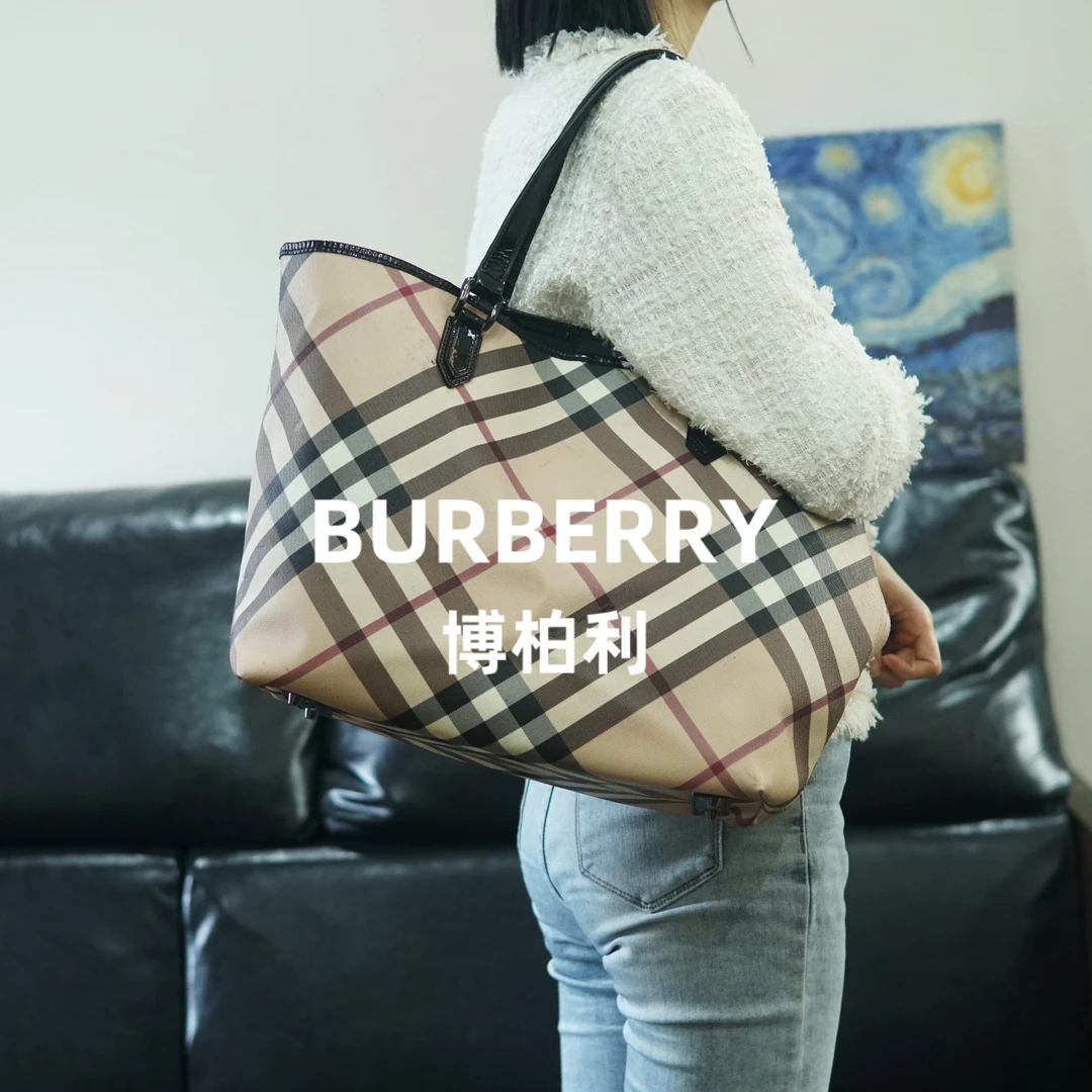 95新 BURBERRY/博柏利 巴宝莉/格纹单肩包/CD10805040/5040