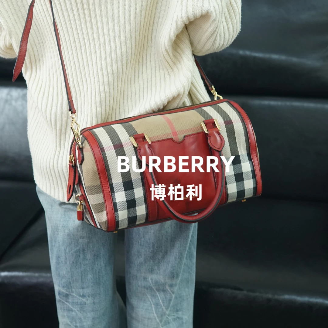 95新 BURBERRY/博柏利 巴宝莉/格纹枕头包/BB10705052/5052
