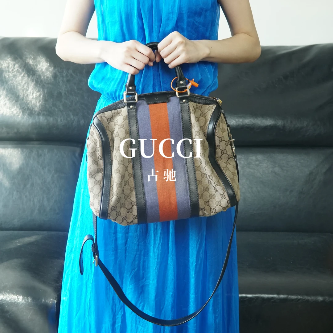 95新 GUCCI/古驰 老花枕头包/F3SD07606032/6032