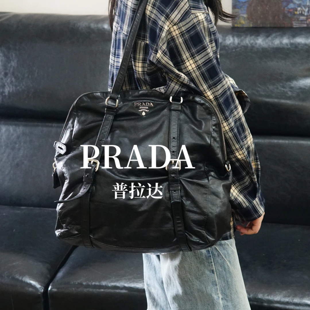 95新 Prada/普拉达 黑色单肩包/CZ09625045/5045
