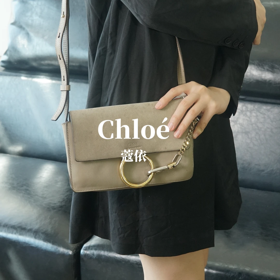 95新 Chloe/蔻依 拼皮斜挎包/SH06328551/8551