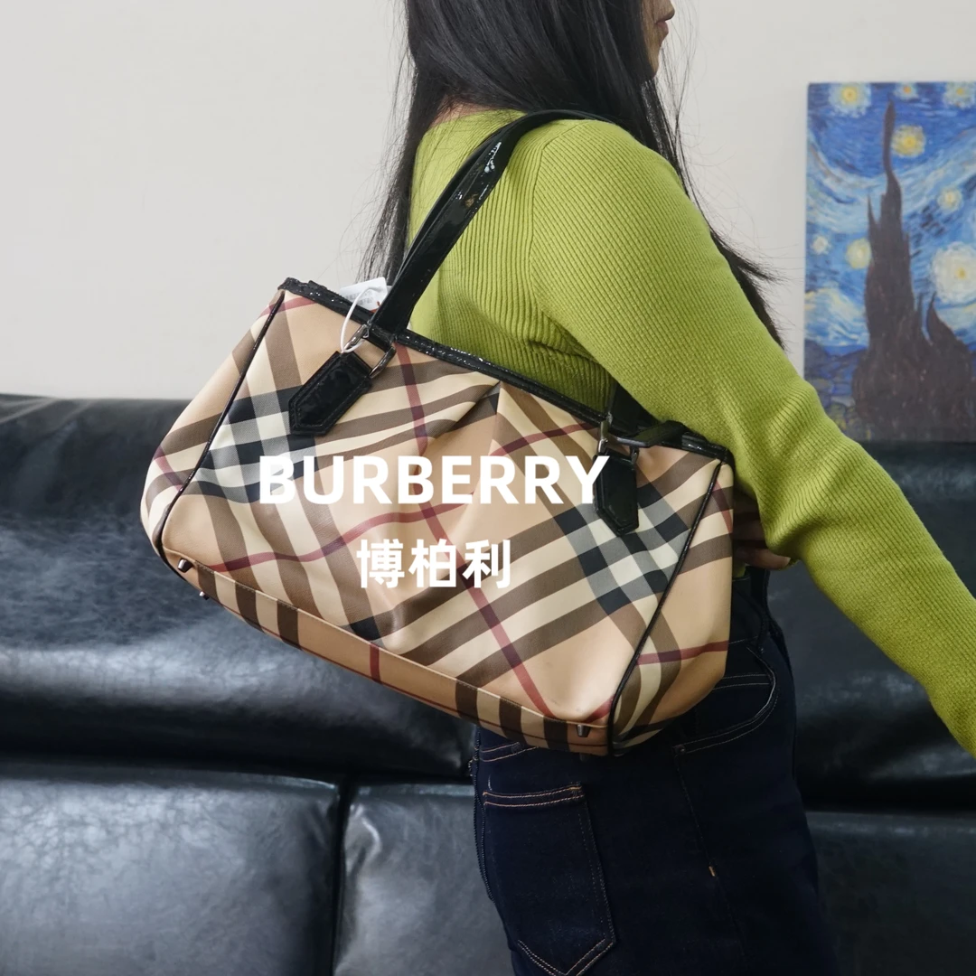 95新 BURBERRY/博柏利 巴宝莉 格纹单肩包/K/MH11716052/6052