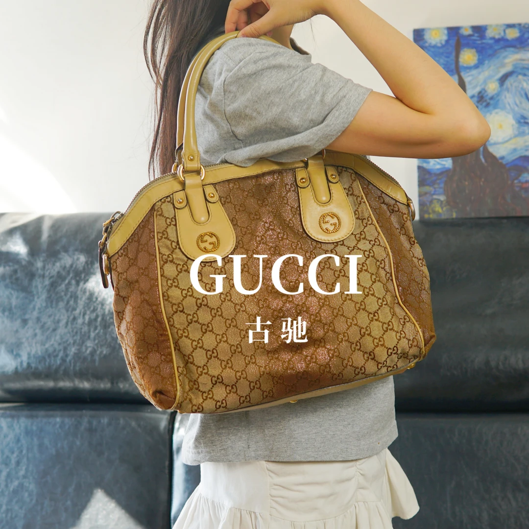 95新 GUCCI/古驰 单肩闪粉包/DD07622011/2011
