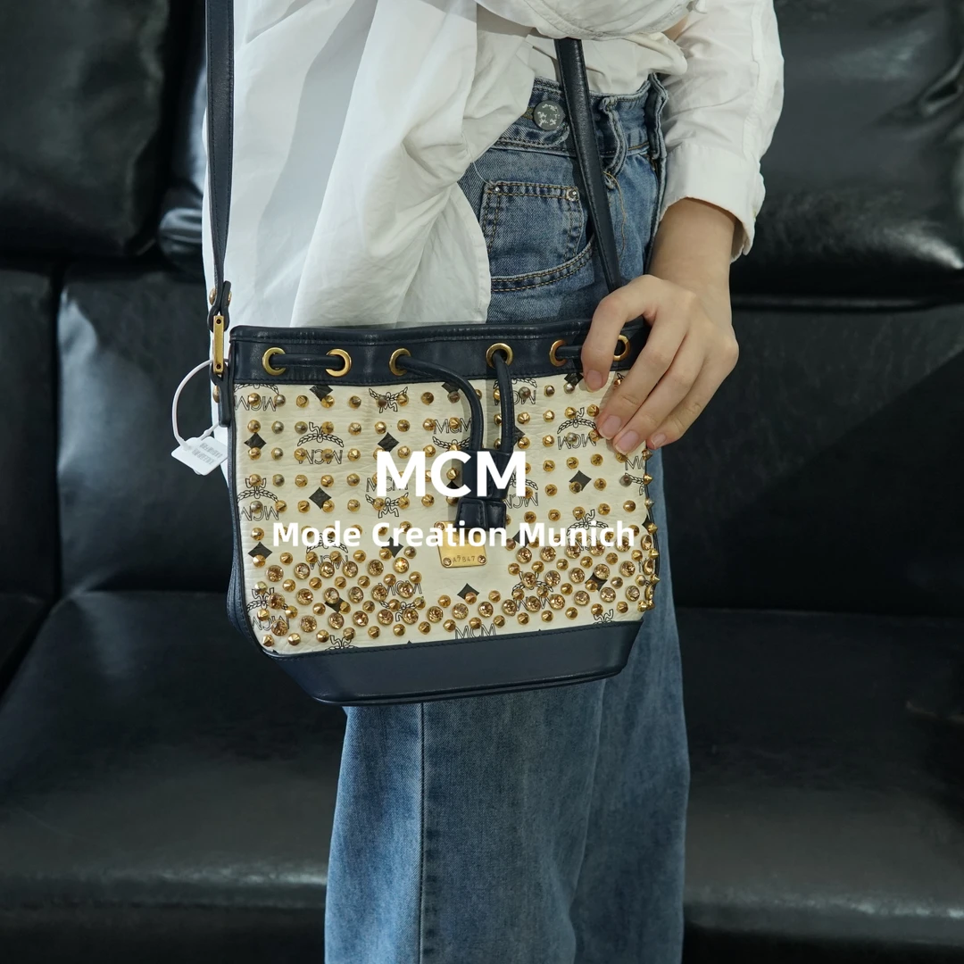 95新 MCM 拼色水桶包/TC07827098/7098