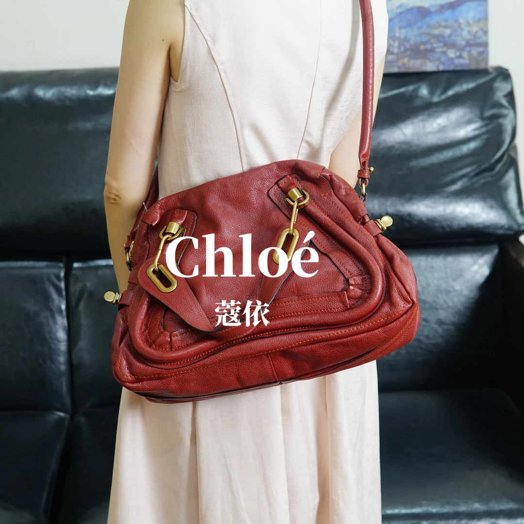 95新 Chloe/蔻依 红色斜挎包/ZZ09413017/3017