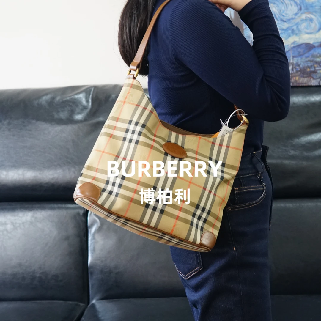 95新 BURBERRY/博柏利 巴宝莉/格纹单肩包/JJ11904963/4963