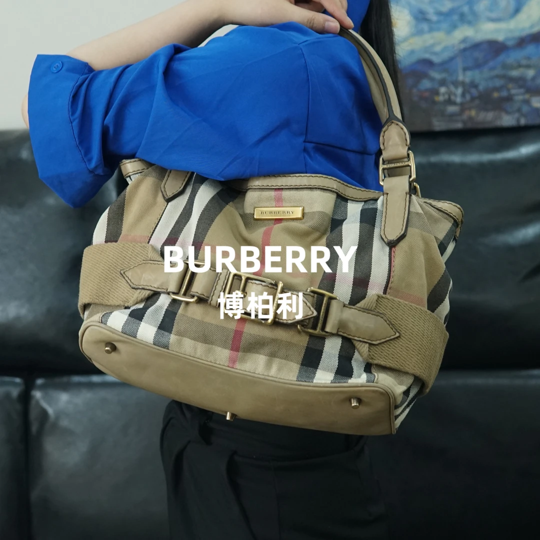 95新 BURBERRY/博柏利 巴宝莉/格纹手提包/WT09625029/5029