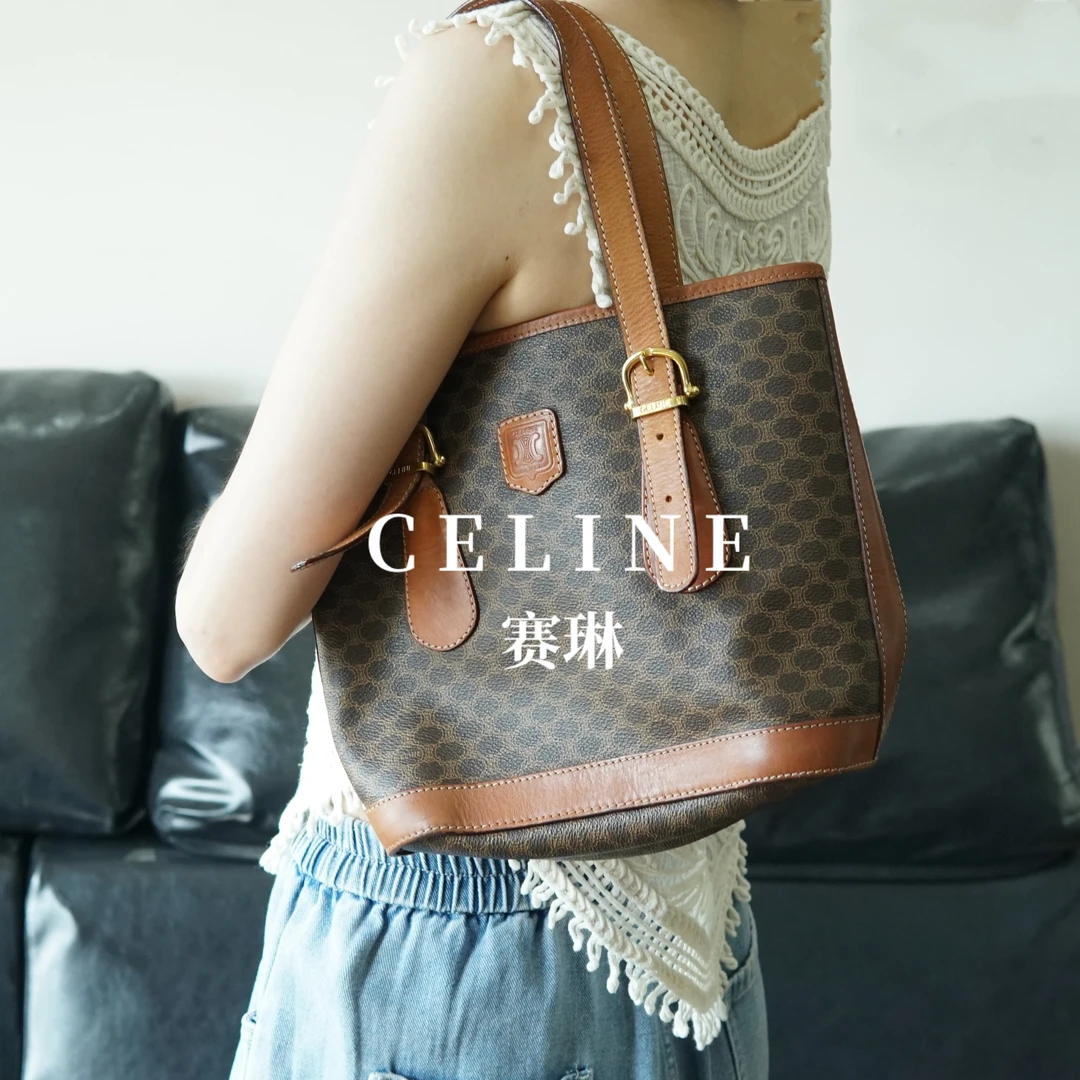 95新 Celine/思琳 老花水桶包/JJ07127183/7183