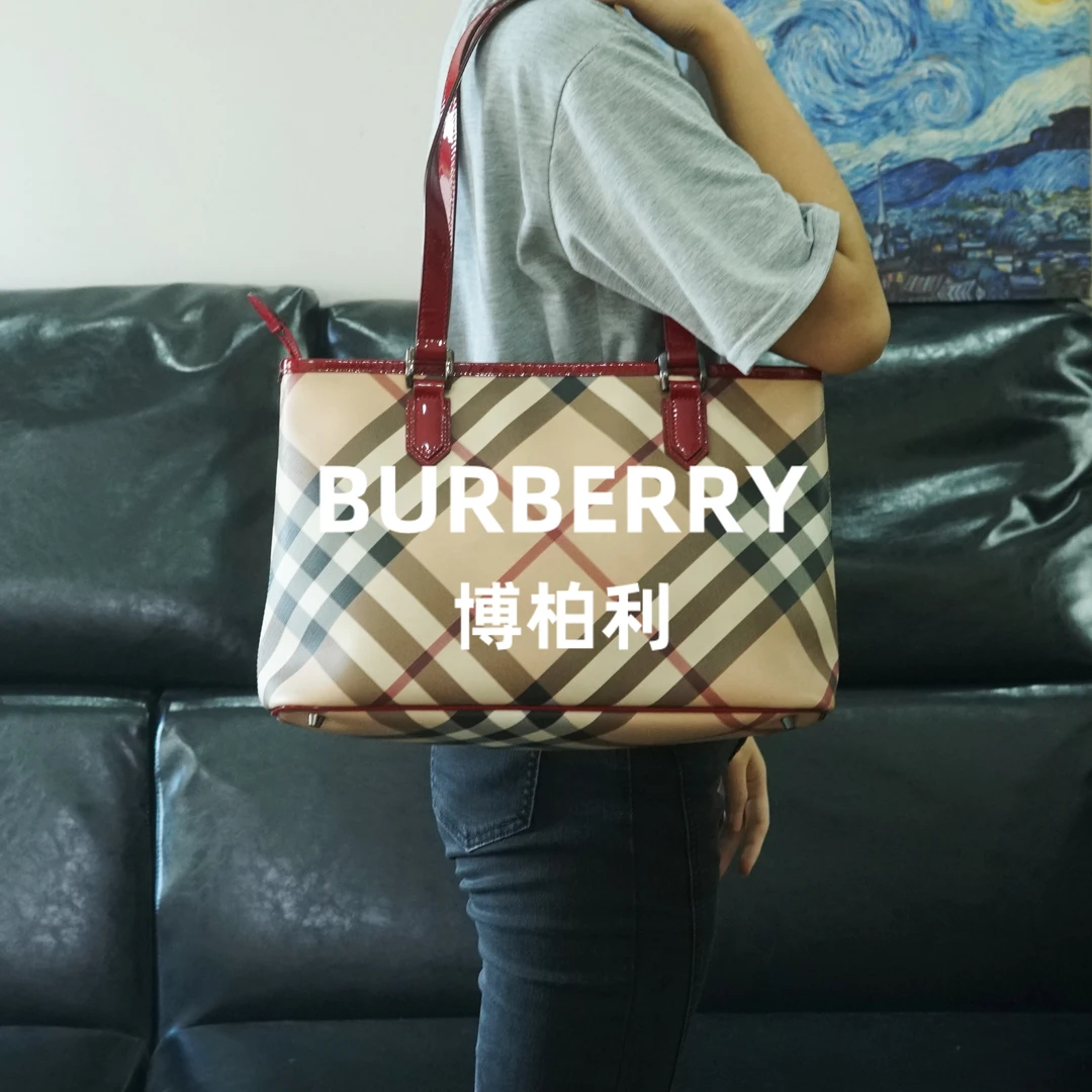 95新 BURBERRY/博柏利 巴宝莉/格纹单肩包/WJ10628517/8517