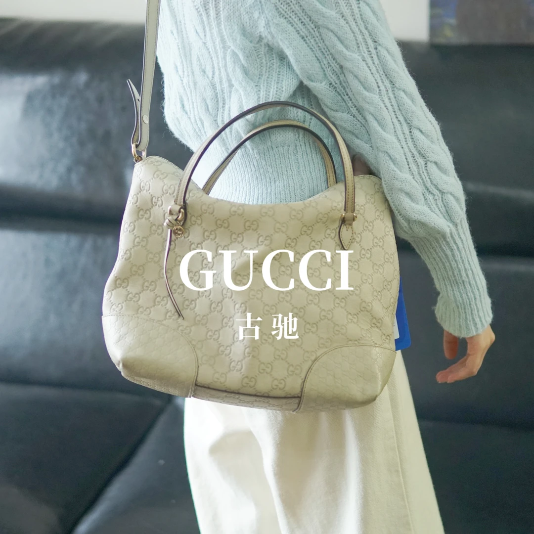 95新 GUCCI/古驰 白色压纹单肩包/FYBC09715511/5511
