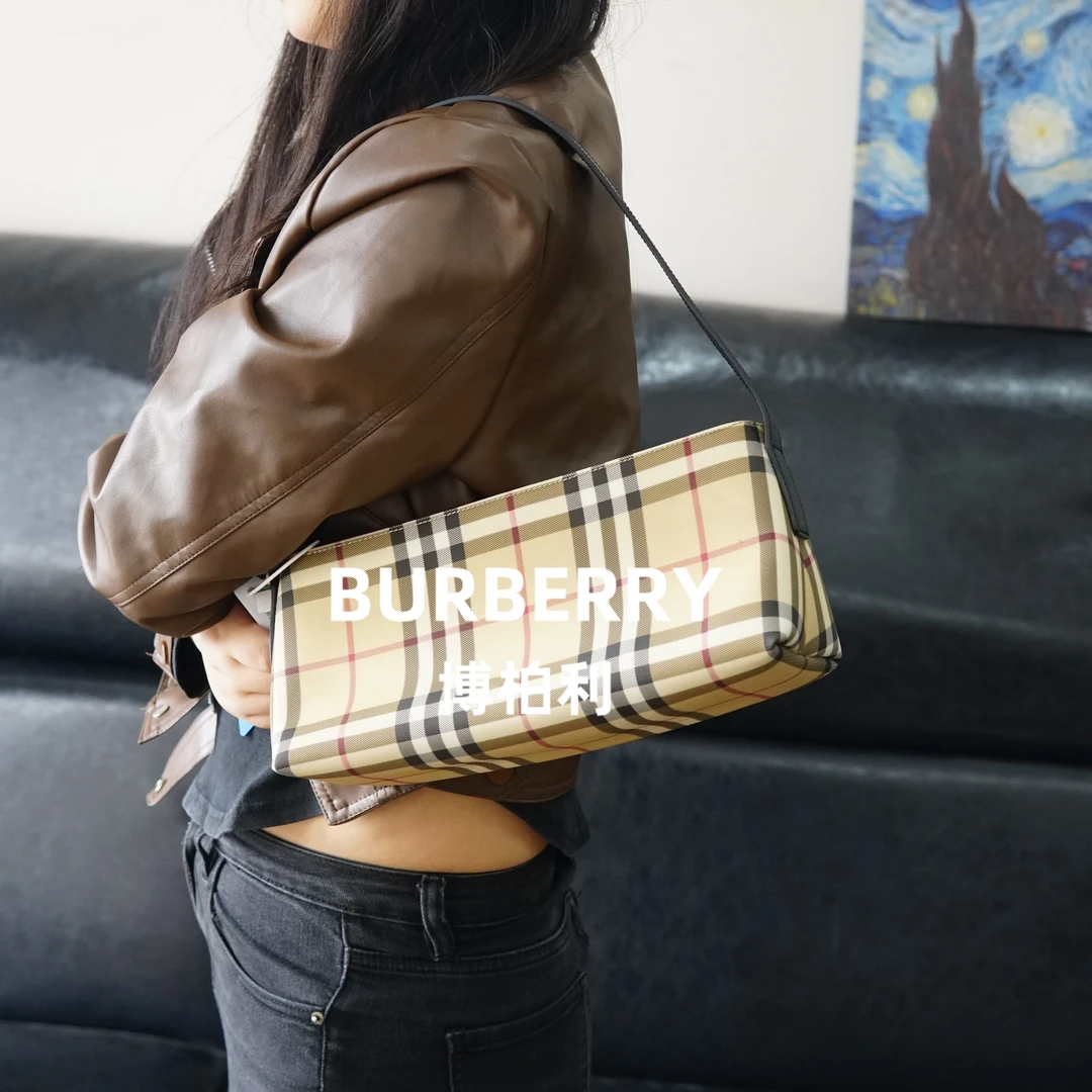 95新 BURBERRY/博柏利 巴宝莉/格纹单肩包/XY11505010/5010