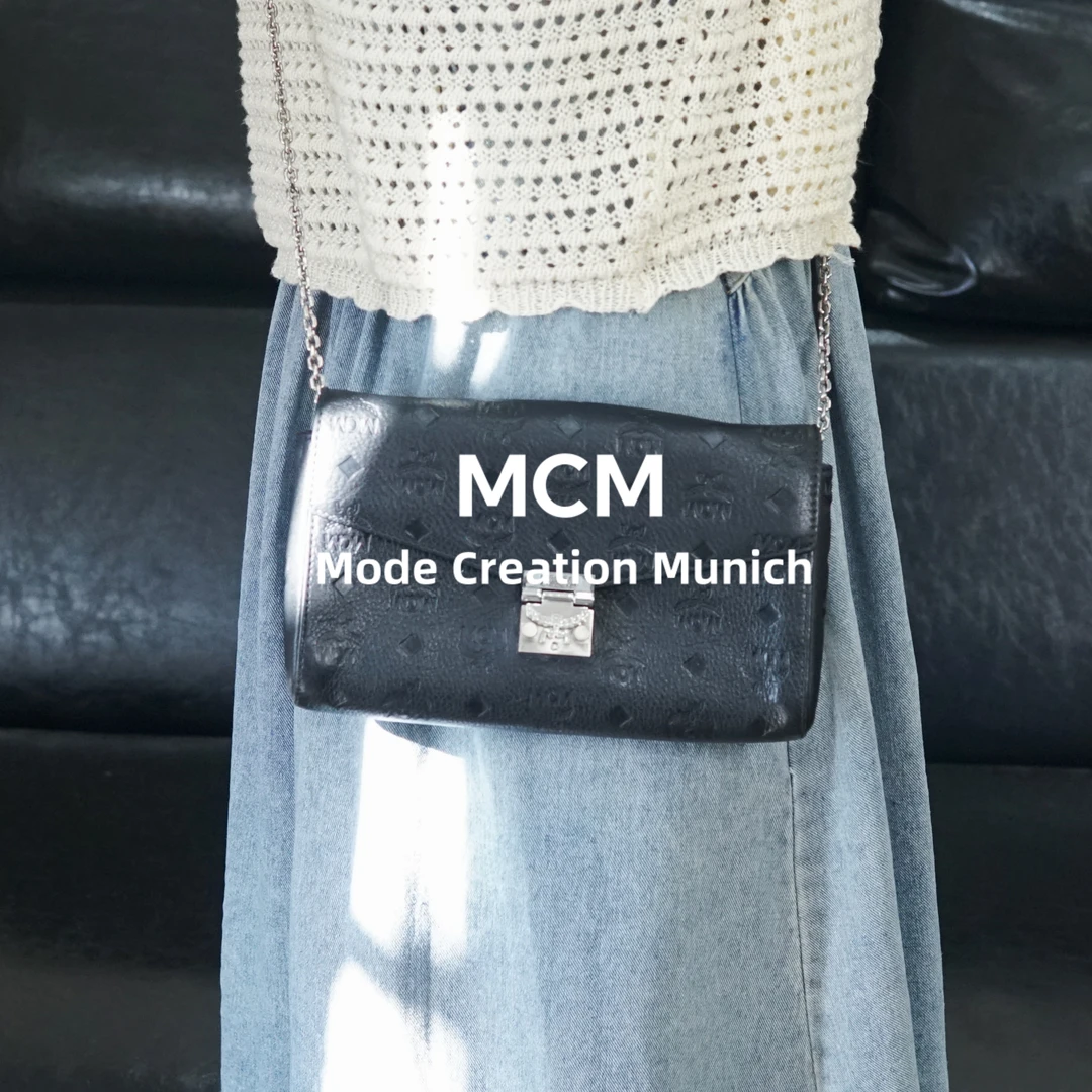 95新 MCM 黑色斜挎链条包/SD08525062/5062