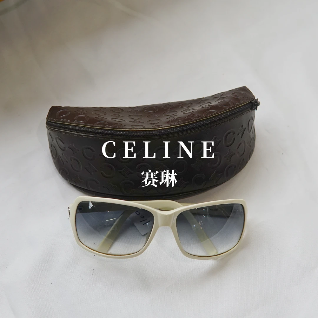 95新 Celine/思琳 白框渐变眼镜/FYAR12208001/8001