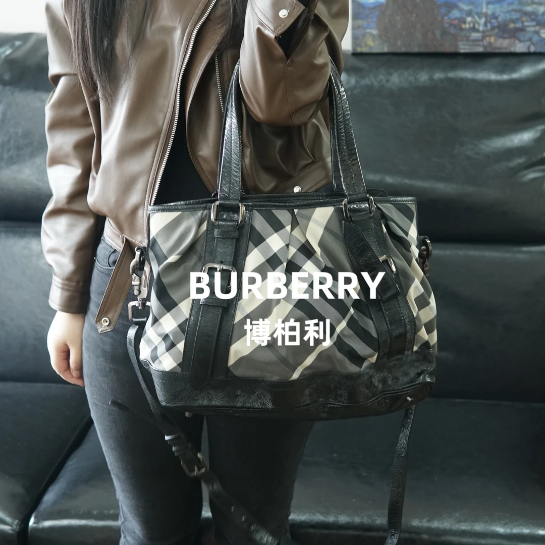 95新 BURBERRY/博柏利 格纹单肩包/FYWP09527050/7050