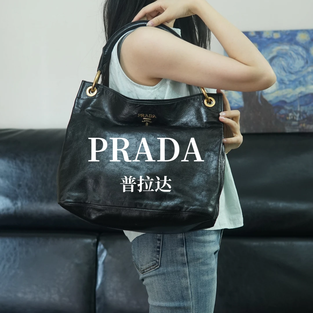95新 Prada/普拉达 黑金单肩包/ZZ09710036/0036