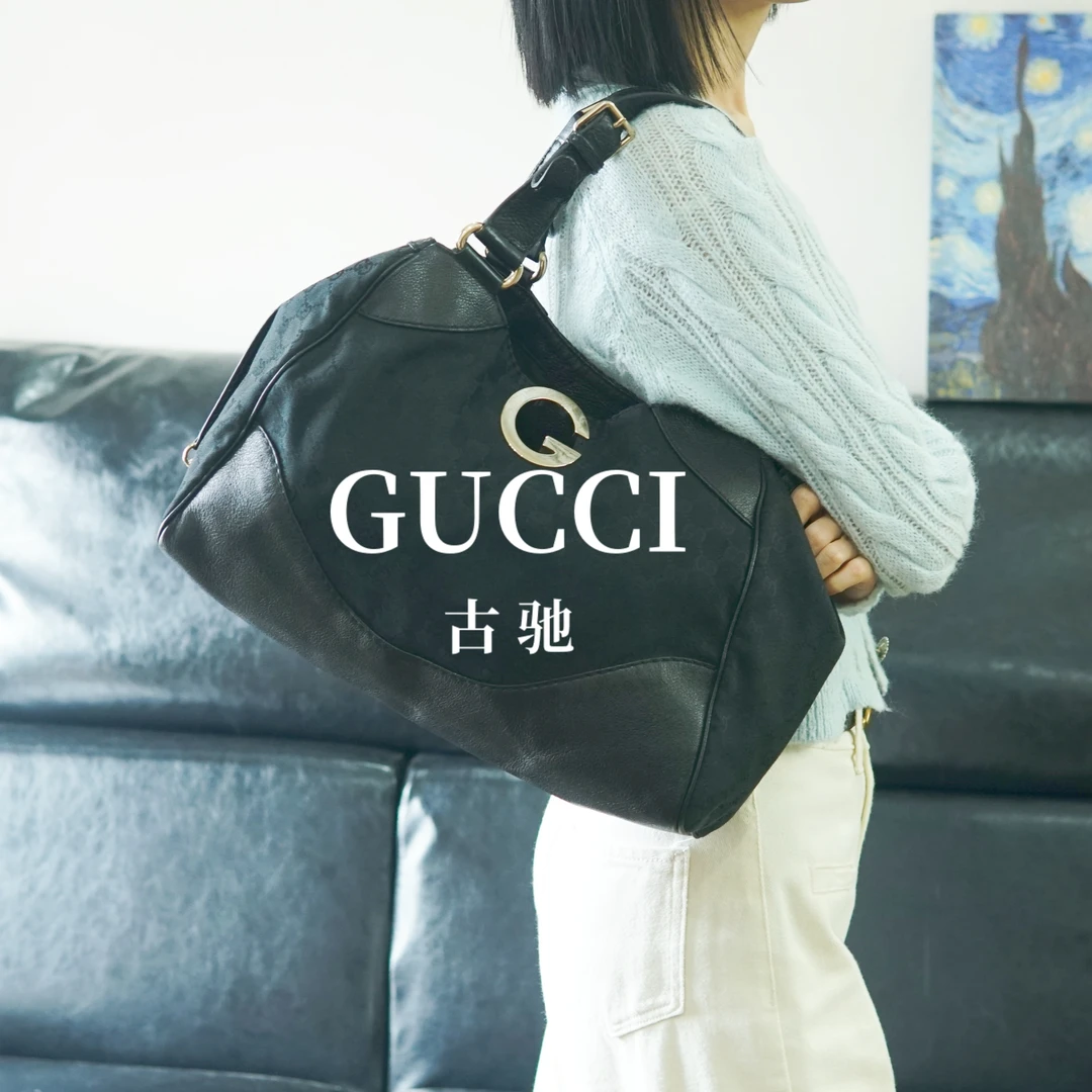 95新 GUCCI/古驰 黑色单肩包/BB09623004/3004
