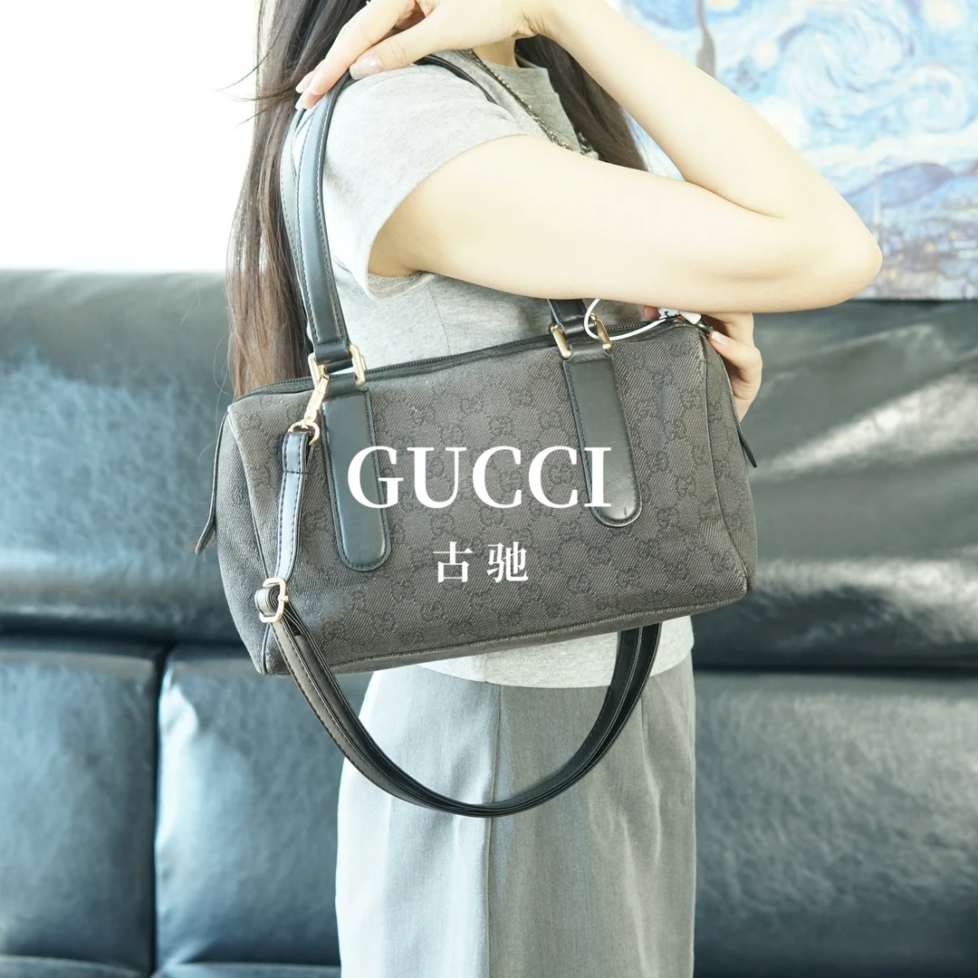 95新 GUCCI/古驰 黑色保龄球/HB08822004/2004