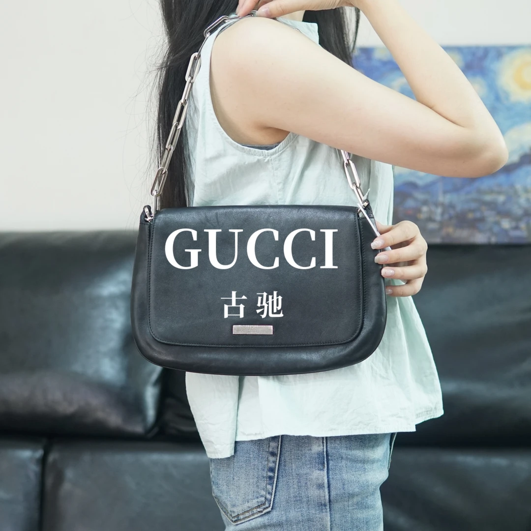 95新 GUCCI/古驰 翻盖单肩包/SD09822003/2003