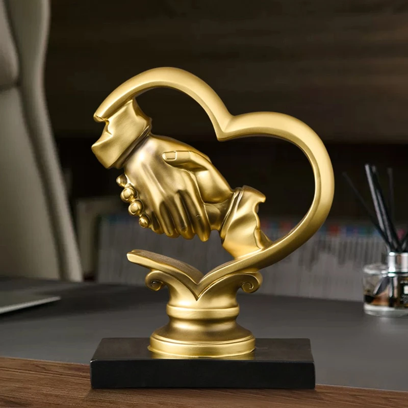 诚信之手轻奢商务诚信之手摆件现代高档办公室桌面工艺品