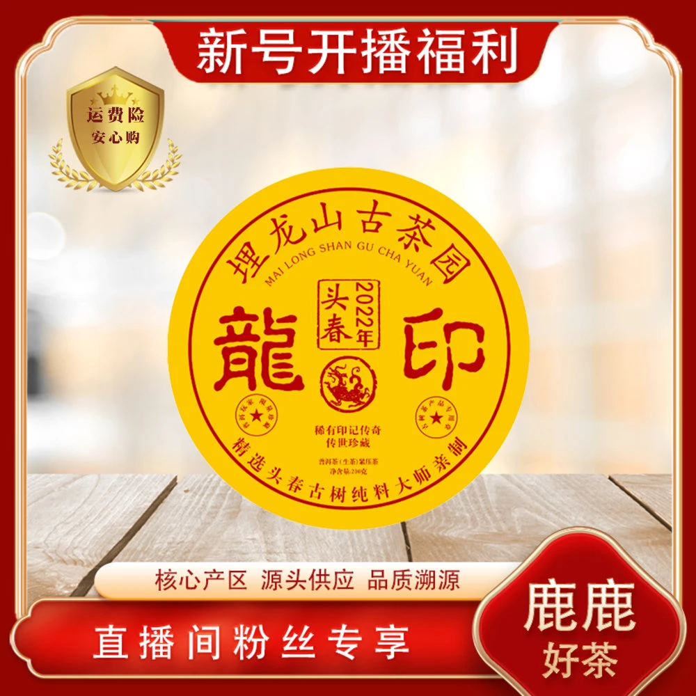 埋龙山古茶园头春龙印生茶200g/饼 普洱源头七子饼 山野气韵高香