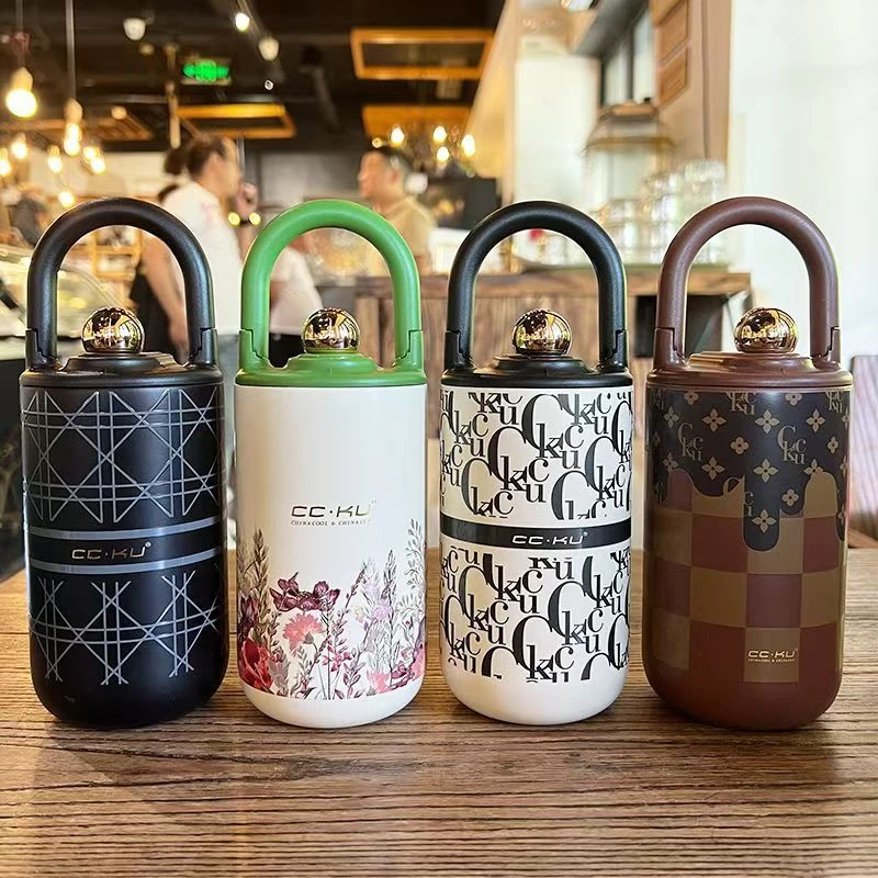 复古小香风保温杯高颜值女生轻奢水杯不锈钢女生时尚杯保温水杯