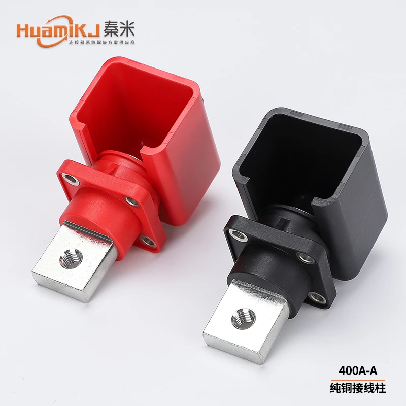 400A锂电池纯铜接线柱穿墙式大电流新能源储能全铜大电流电池端子