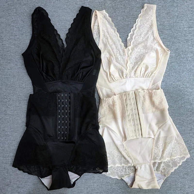 三角吊带加强后脱收腰收腹收小肚子产后修复塑身美体瘦身连体衣