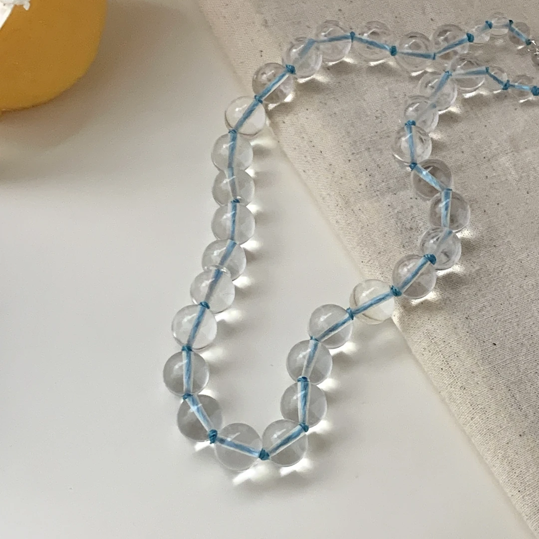 非金属仿珍珠项链 新款韩版时尚设计感透明珠珠项链#Ssa268