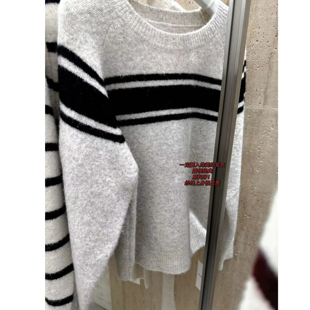 毛衣工厂-经典复古秋冬新款圆领毛衣#L66709