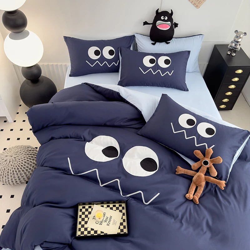 秋冬家居被套单件150x200x230学生宿舍单人床非纯棉全棉磨毛被罩