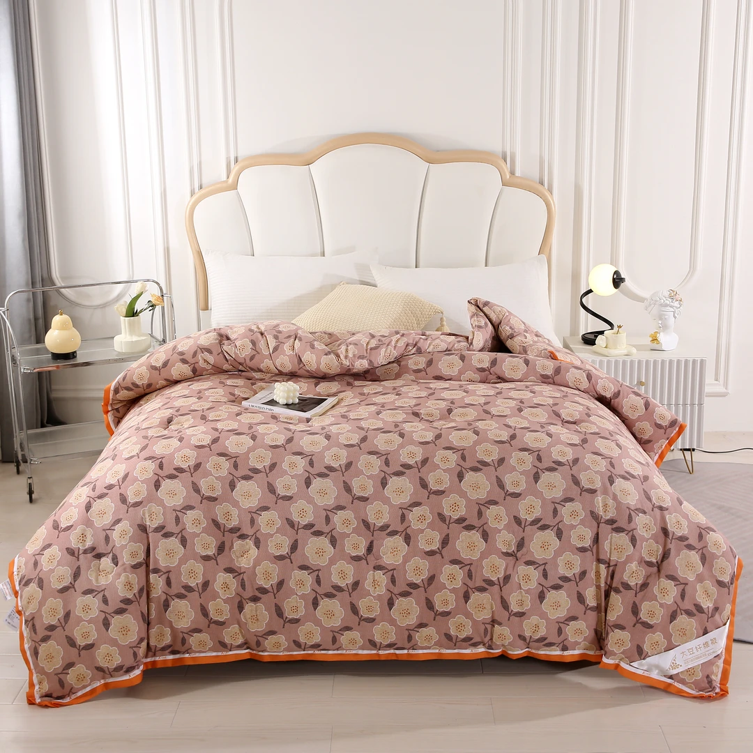 LL棉麻双层纱水洗棉A类母婴亲肤大豆纤维被秋冬被芯冬被子