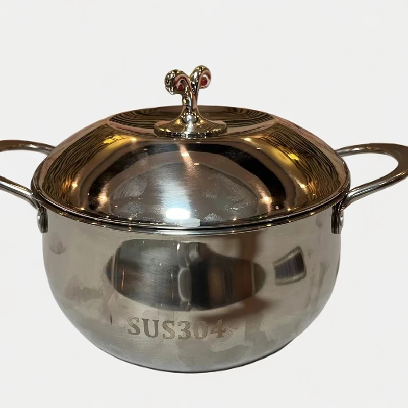 LL24cm加厚不锈钢苹果锅家用不挑灶具