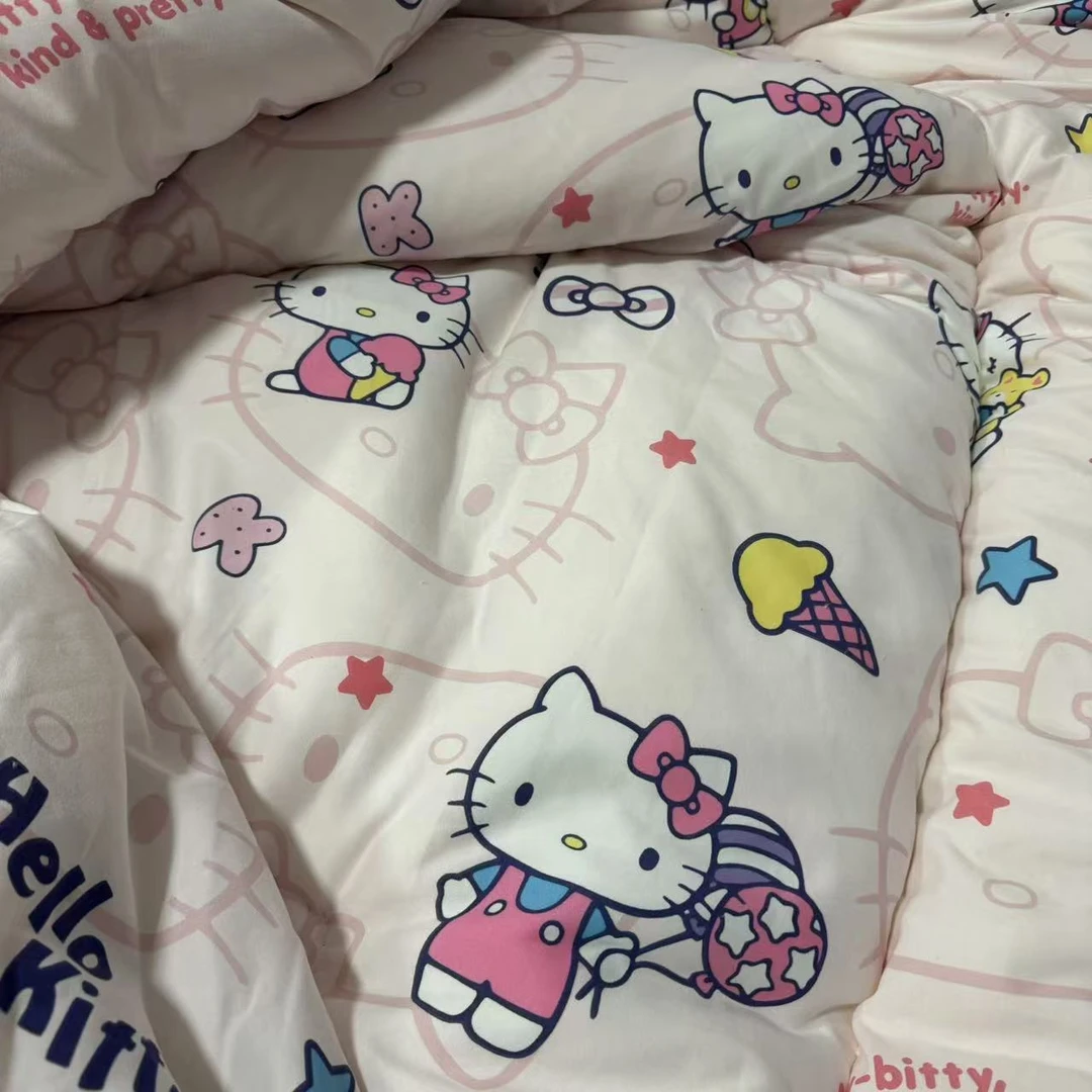 【甜筒kitty豆豆被】200*230柔软加厚柔软豆豆被子