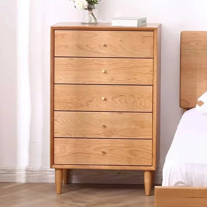 北欧实木五斗柜樱桃木卧室现代简约家具柜斗柜客厅储物柜