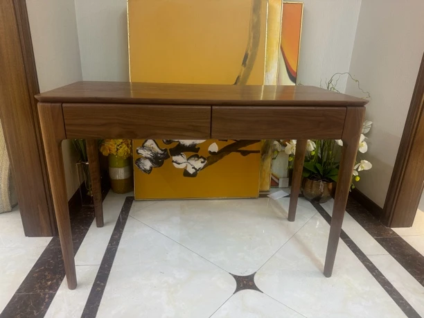 北美进口黑胡桃木实木书桌简约现代家用台式电脑桌办公