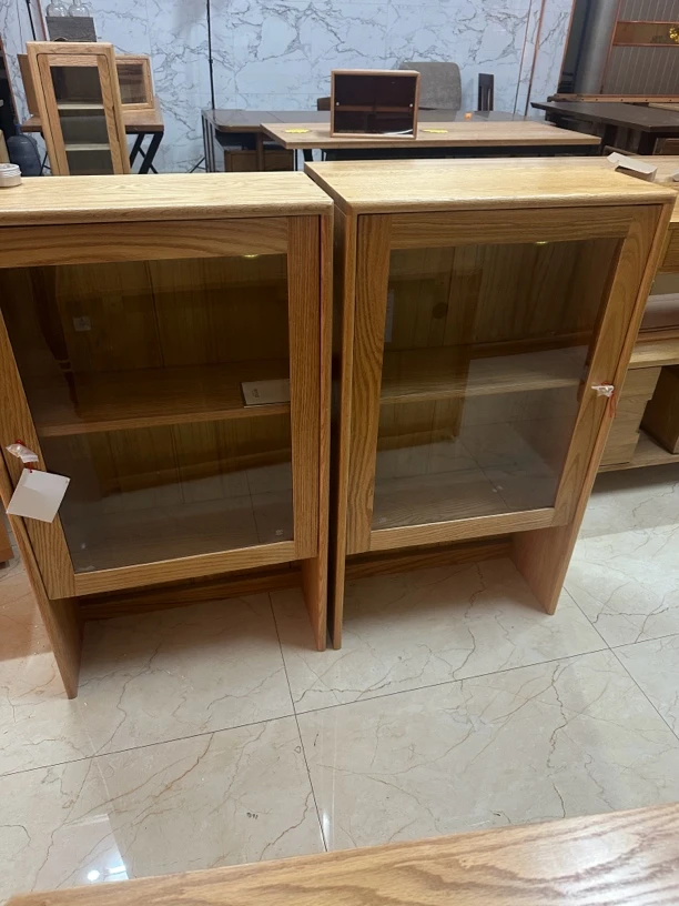 实木橡木立柜现代简约客厅家用小户型轻奢落地柜