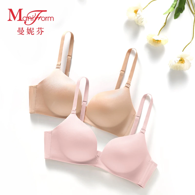 曼妮芬无钢圈光杯舒适半片式模杯围聚拢文胸内衣20811115-hr7.23