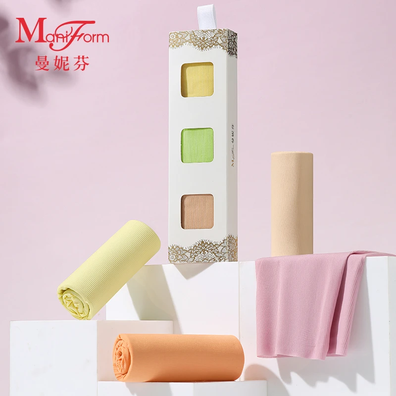 曼妮芬女士夏季裸感无痕薄款内裤舒适轻盈透气中腰短裤运动打底裤