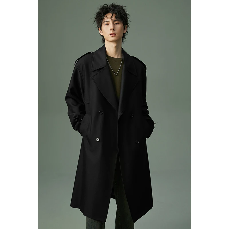 秋季新款风衣情侣男士休闲外套时尚百搭潮流宽松英伦风帅气设计感