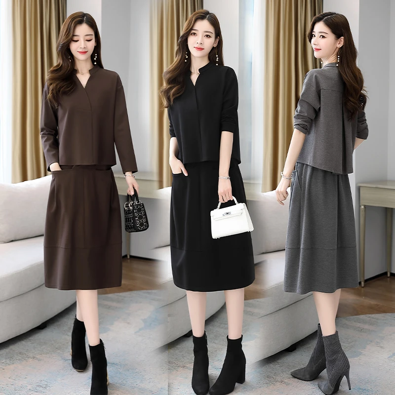 大码胖mm遮肚子减龄连衣裙2023秋季女装微胖时尚气质显瘦套装裙子