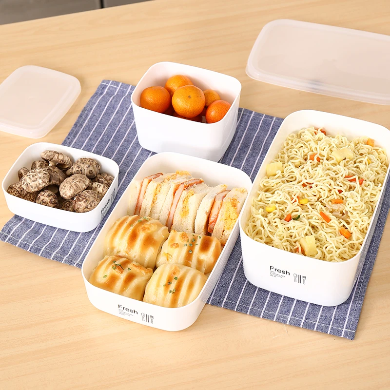 带盖密封食品便携保鲜盒冰箱微波炉大容量饭盒储物收纳盒便当盒子