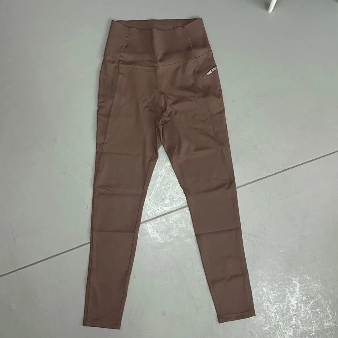 阪织屋时尚高腰侧边口袋（鲨鱼裤）薄打底裤