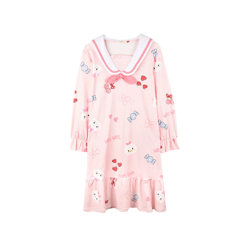 阪织屋迪士尼松松系列全棉玛丽猫印花长袖家居裙