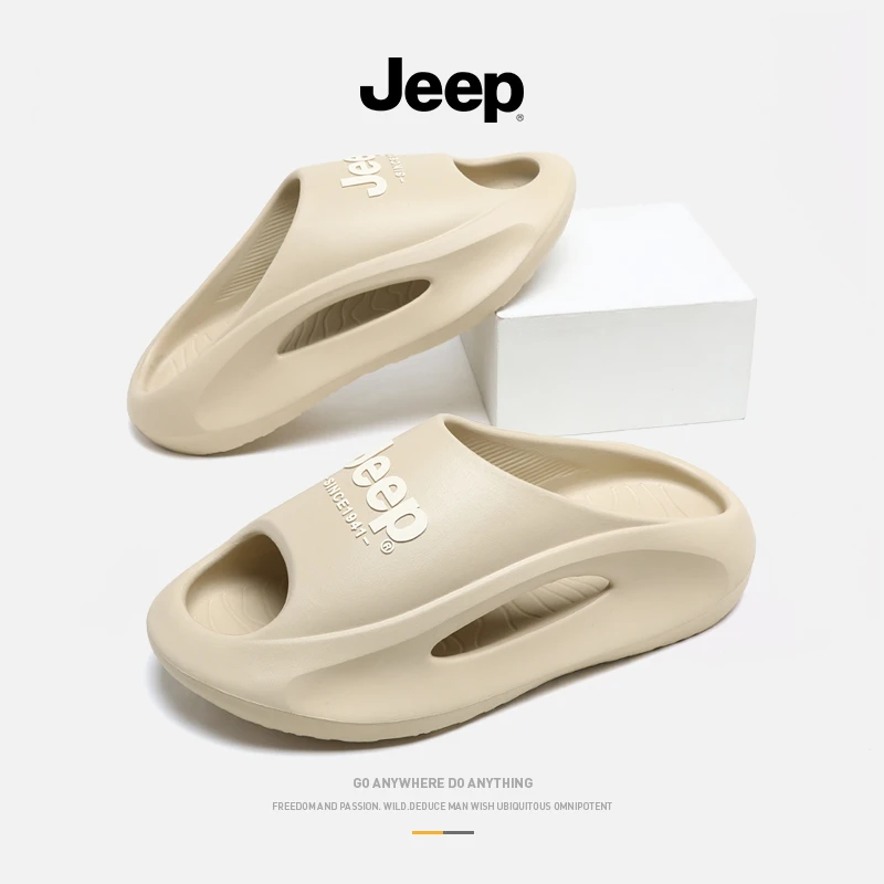 JEEP/吉普拖鞋男季外穿厚底运动拖鞋踩屎感男士凉拖沙滩ins一字拖