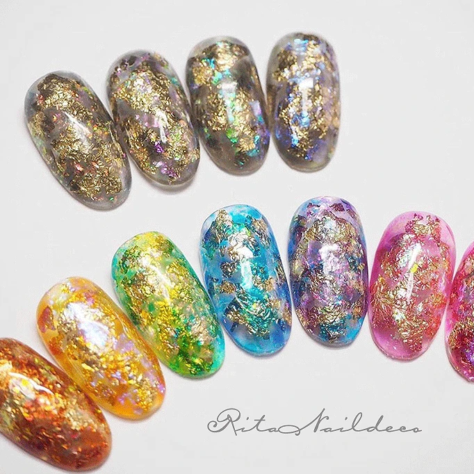 美甲极光粉欧泊粉爆闪超薄梦幻彩色云锦粉装饰品炫彩变色超闪