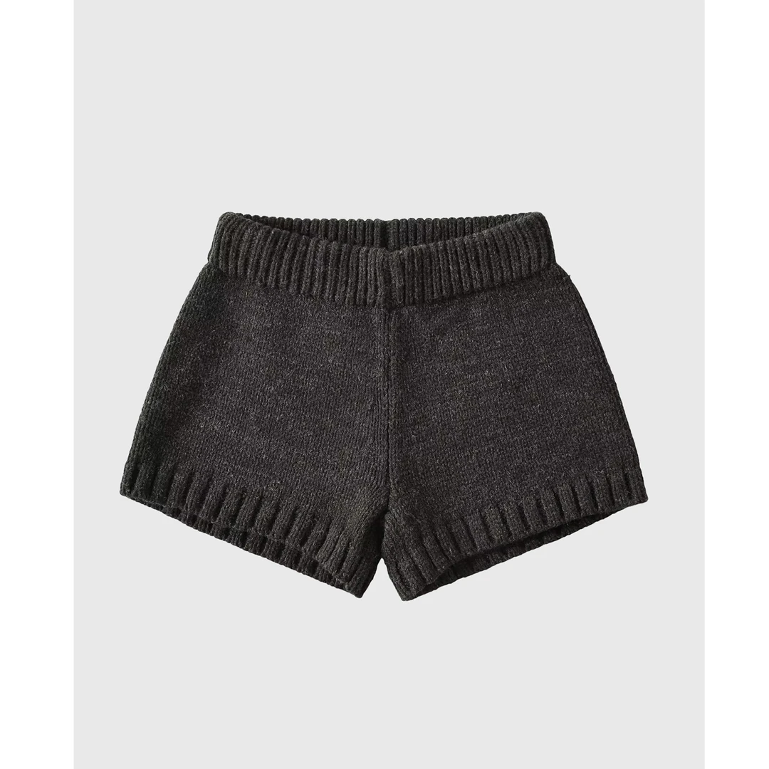 设计感休闲针织短裤女显瘦运动阔腿秋冬A字阔腿保暖毛线短裤外穿