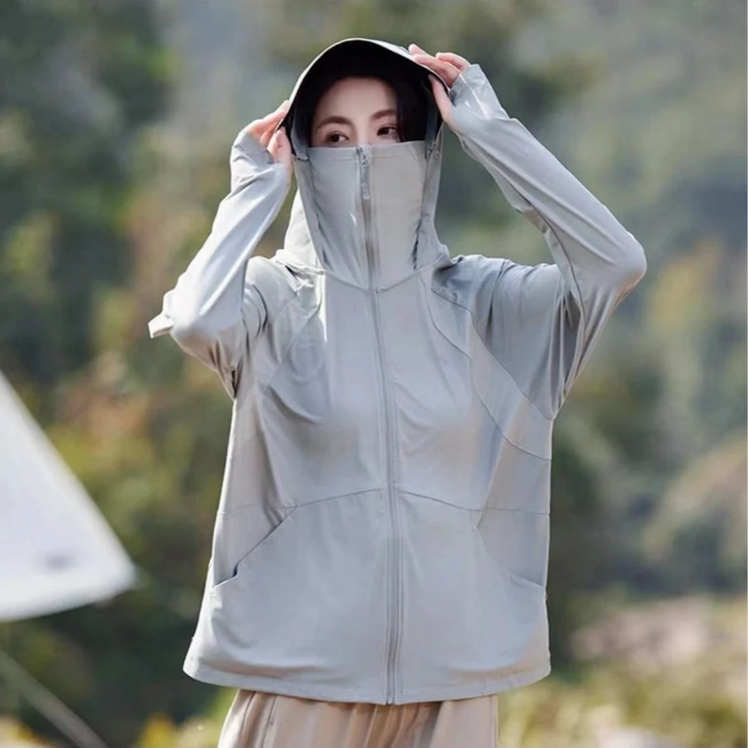 6788-来自北冰洋的凉（冰山灰）UPF50+黑胶帽檐防晒衣