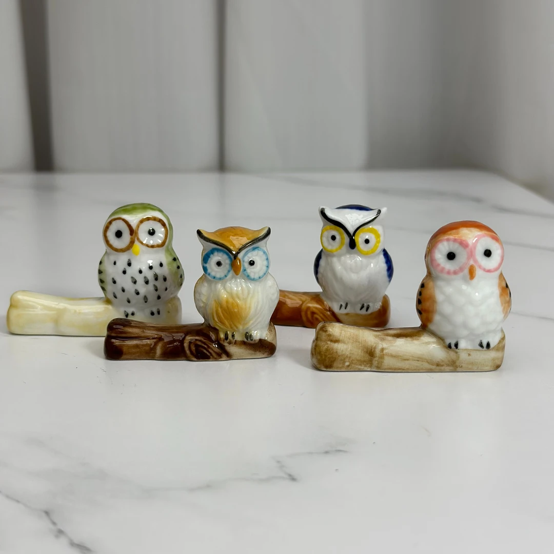 卡通可爱动物陶瓷小摆件家用筷架筷托筷夹托厚实筷枕酒店专用