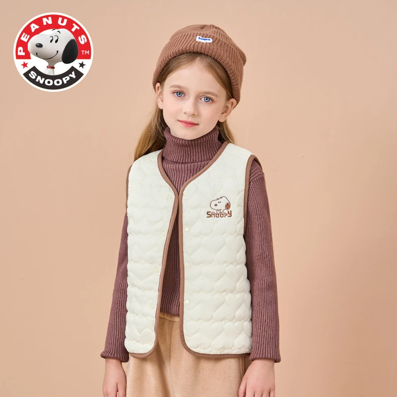 史努比儿童加绒刺绣马甲宝宝保暖背心FJ5071