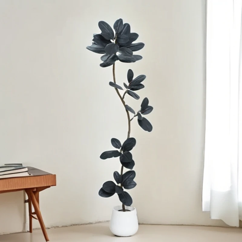 仿真绿植橡皮树黑金刚客厅盆栽室内仿生植物高端轻奢轻落地摆件